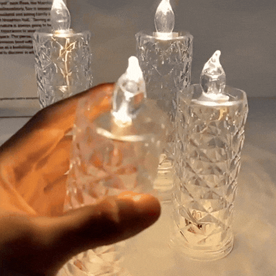 LED Acryl Dekokerze flammenlos, warmweiß, batteriebetrieben