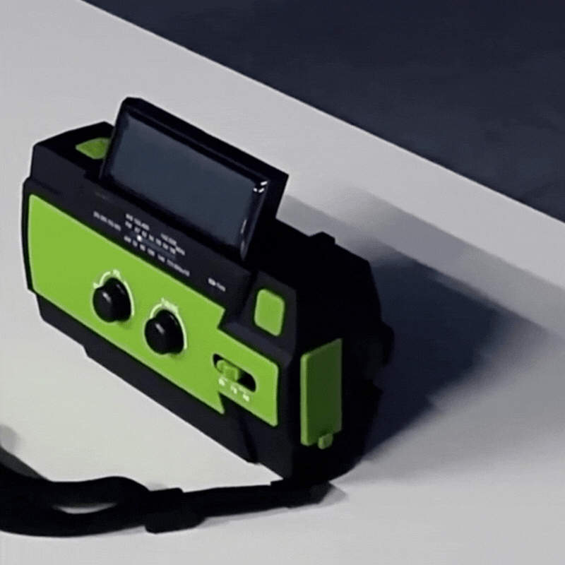 Solar-Handkurbel-Notfallradio mit Taschenlampe & Powerbank