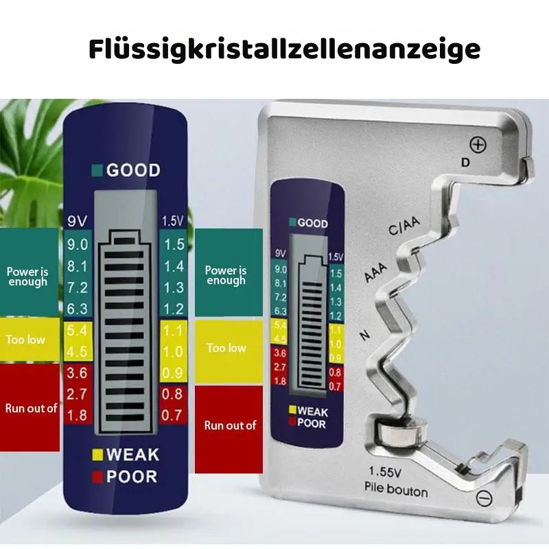 Digitaler Batterietester mit LCD – Schnell & Präzise