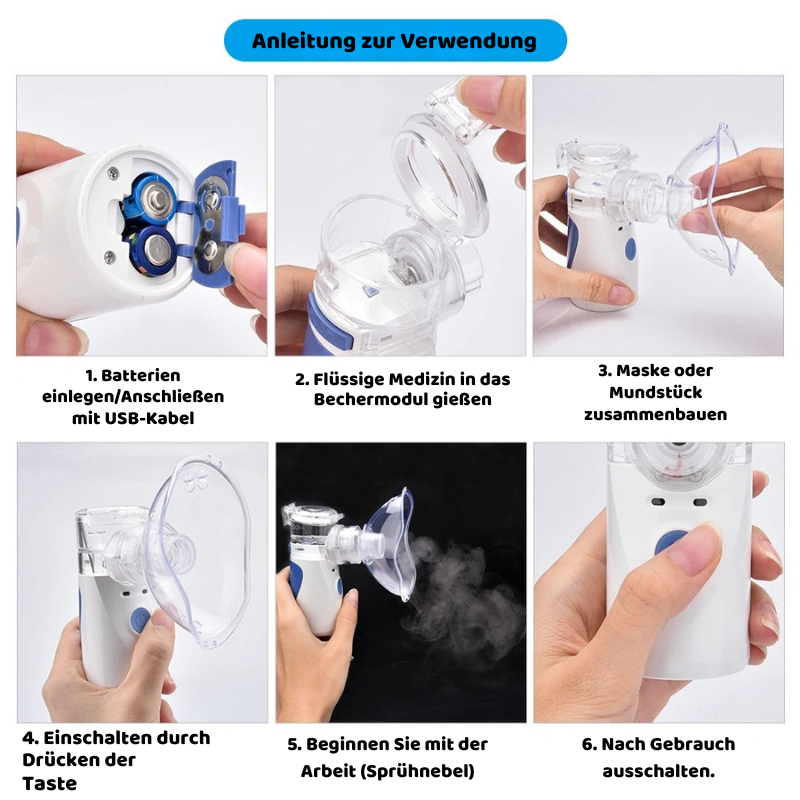 Portable Ultrasonic Mesh Nebulizer für Erwachsene & Kinder