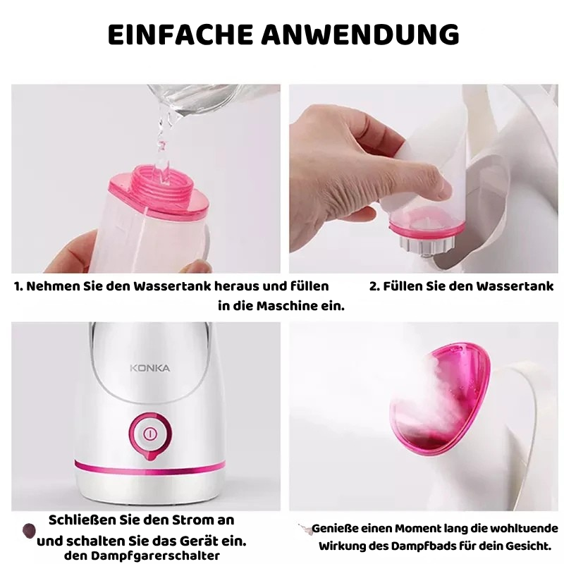 2-in-1 Gesichts Dampfer mit Nano-Dampf & Aromatherapie