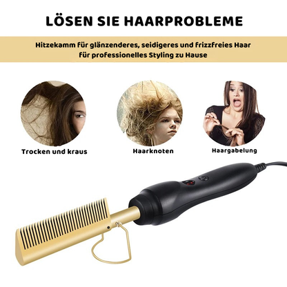 Elektrischer Keramik-Heißkamm zur Haarglättung