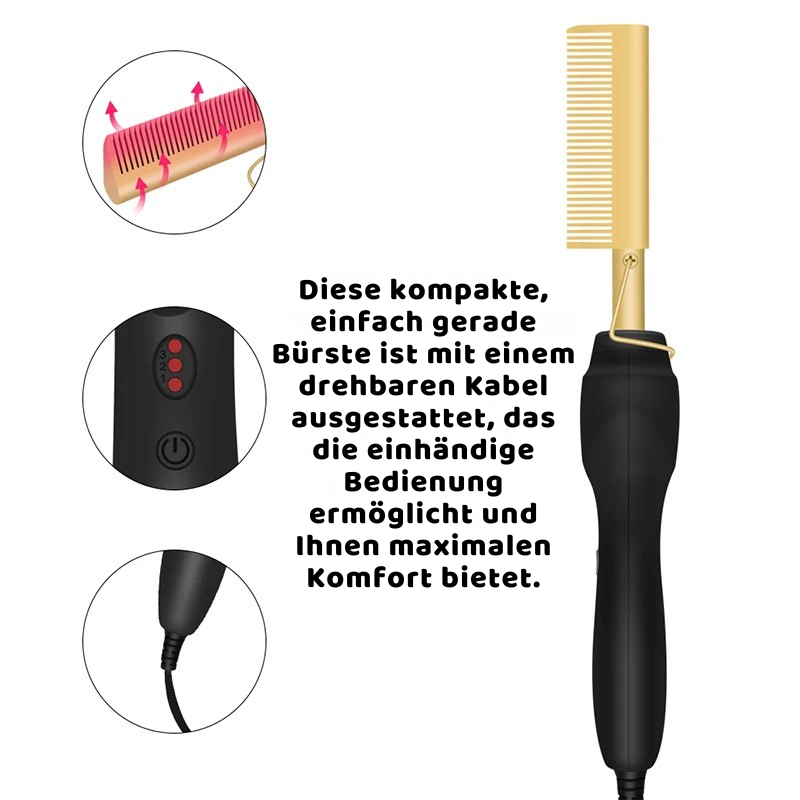 Elektrischer Keramik-Heißkamm zur Haarglättung