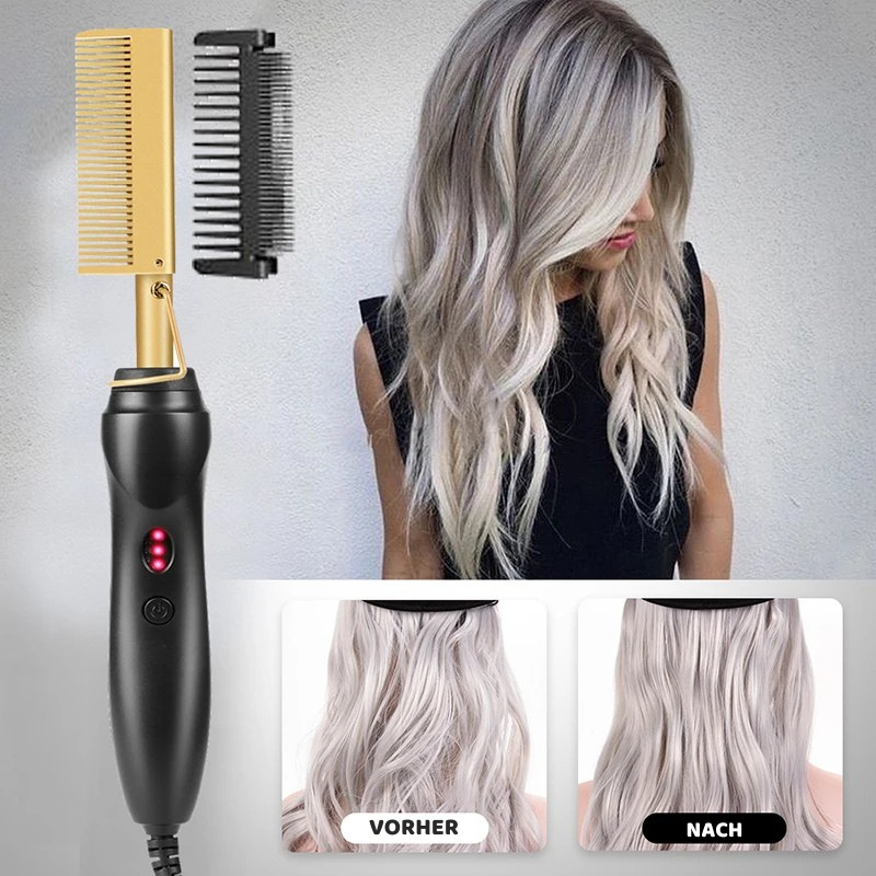 Elektrischer Keramik-Heißkamm zur Haarglättung