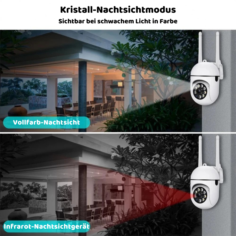 1080P WLAN Außenkamera mit Nachtsicht & App-Steuerung