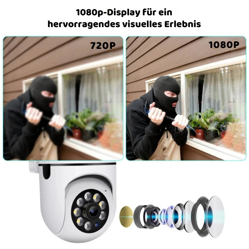 1080P WLAN Außenkamera mit Nachtsicht & App-Steuerung