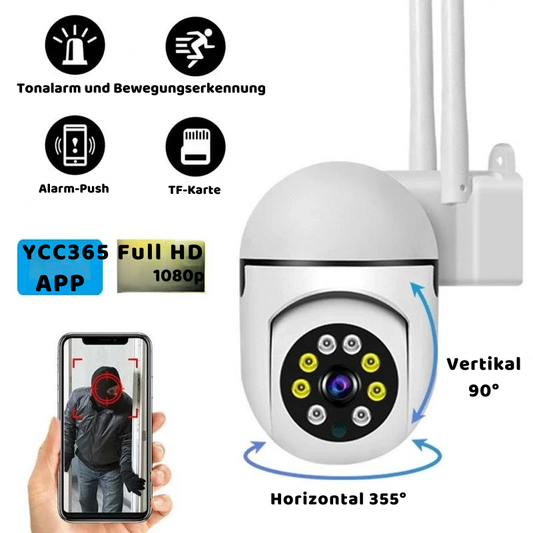 1080P WLAN Außenkamera mit Nachtsicht & App-Steuerung