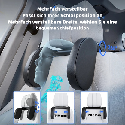 360° Verstellbares Auto Kopfstützen-Kissen aus Erinnerung Schaum