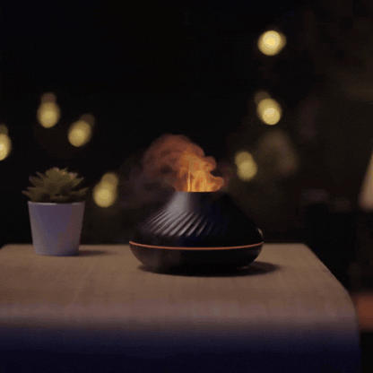 Ultrasonic Aroma Diffuser mit Flammenlicht & 130ml Tank