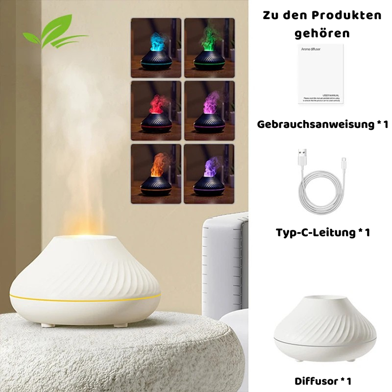 Ultrasonic Aroma Diffuser mit Flammenlicht & 130ml Tank