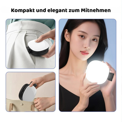 2-in-1 Selfie Spiegel mit LED Licht – Magnetisch & Verstellbar