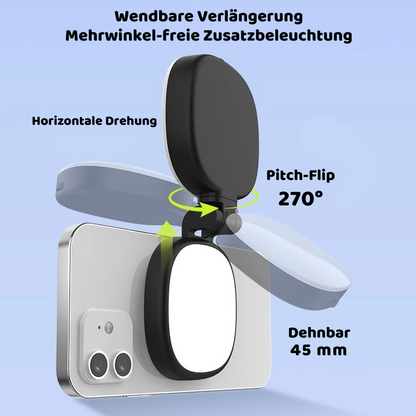 2-in-1 Selfie Spiegel mit LED Licht – Magnetisch & Verstellbar