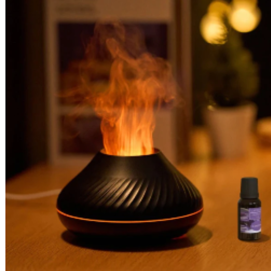 Ultrasonic Aroma Diffuser mit Flammenlicht & 130ml Tank