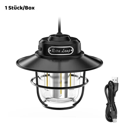 Retro LED Campinglampe – dimmbar & wiederaufladbar