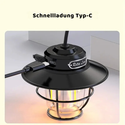 Retro LED Campinglampe – dimmbar & wiederaufladbar