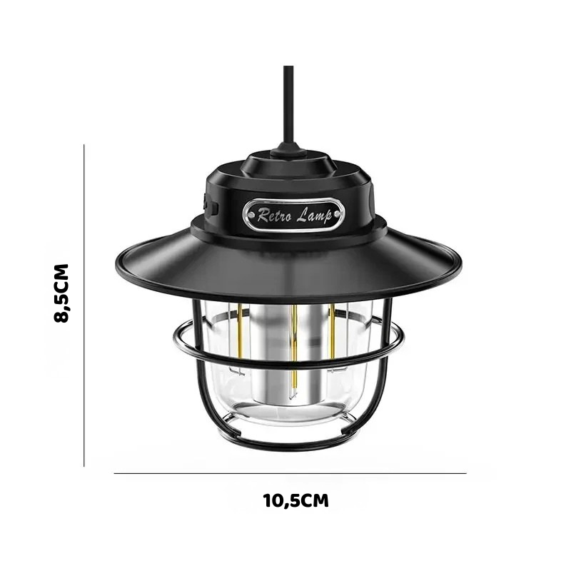 Retro LED Campinglampe – dimmbar & wiederaufladbar