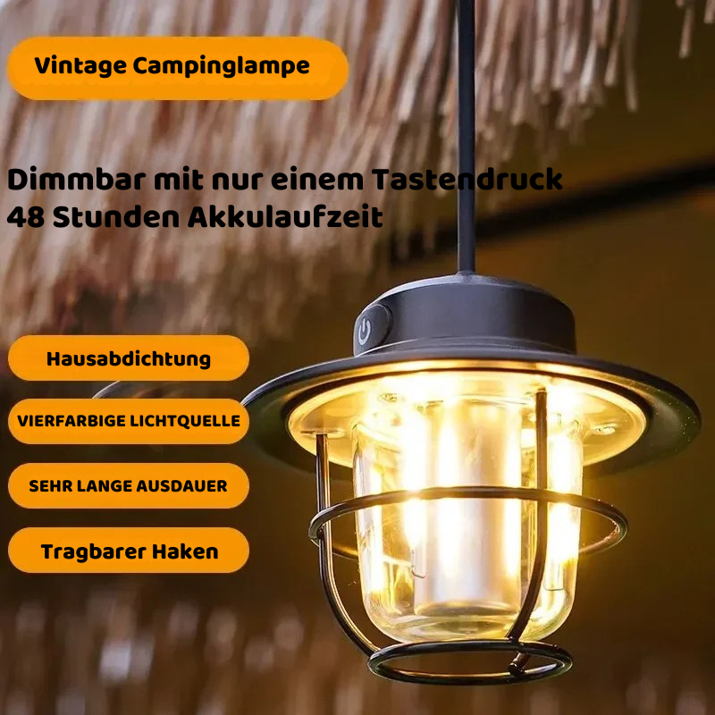 Retro LED Campinglampe – dimmbar & wiederaufladbar