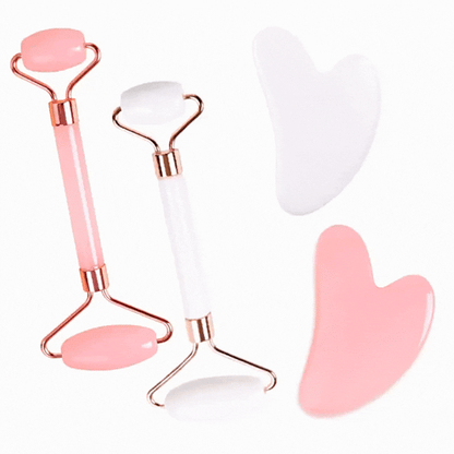 Gesichtsmassageroller & Gua Sha Schönheitswerkzeug-Satz