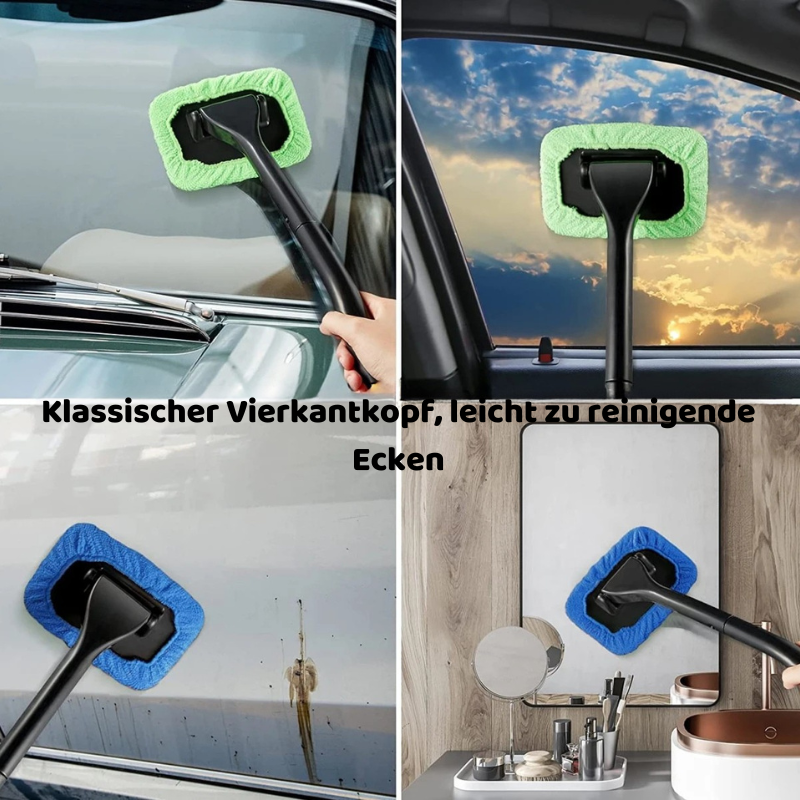 Windschutzscheiben Reiniger mit Griff & Mikrofasertuch