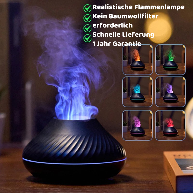 Ultrasonic Aroma Diffuser mit Flammenlicht & 130ml Tank