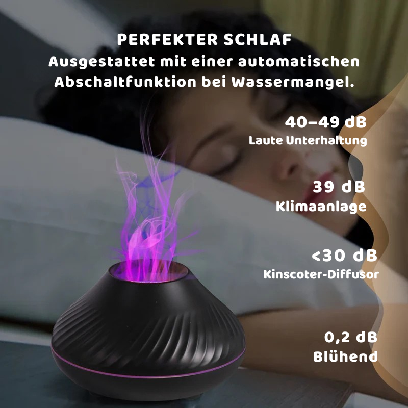 Ultrasonic Aroma Diffuser mit Flammenlicht & 130ml Tank