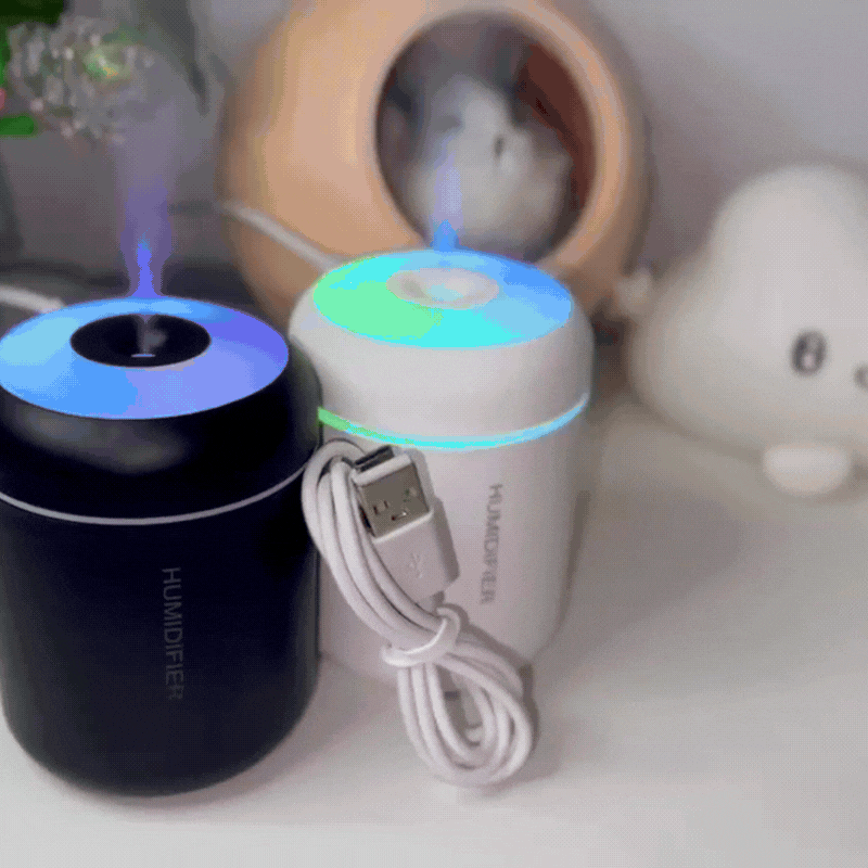 Kompakter Luftbefeuchter mit LED – Perfekt für Zuhause & Auto