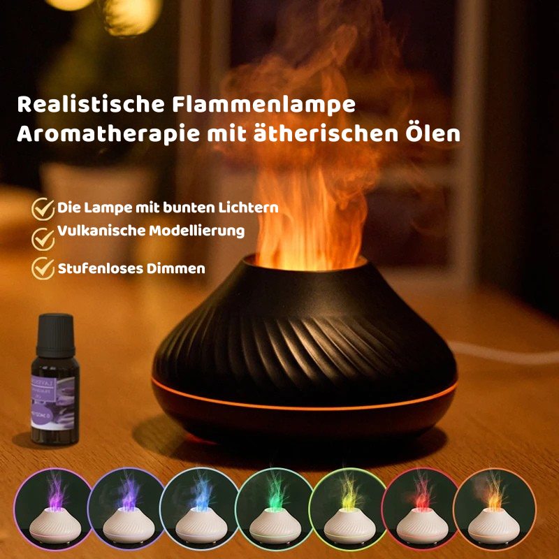 Ultrasonic Aroma Diffuser mit Flammenlicht & 130ml Tank