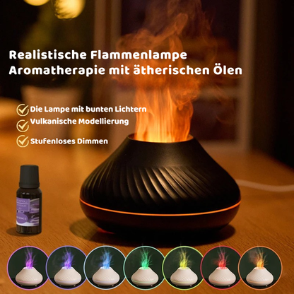Ultrasonic Aroma Diffuser mit Flammenlicht & 130ml Tank