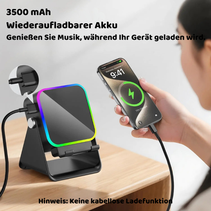 2in1 Bluetooth Lautsprecher mit LED & Smartphone Halter