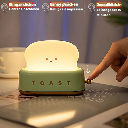 Süße Toast Nachtlampe – Warmes LED Licht & Timer Funktion