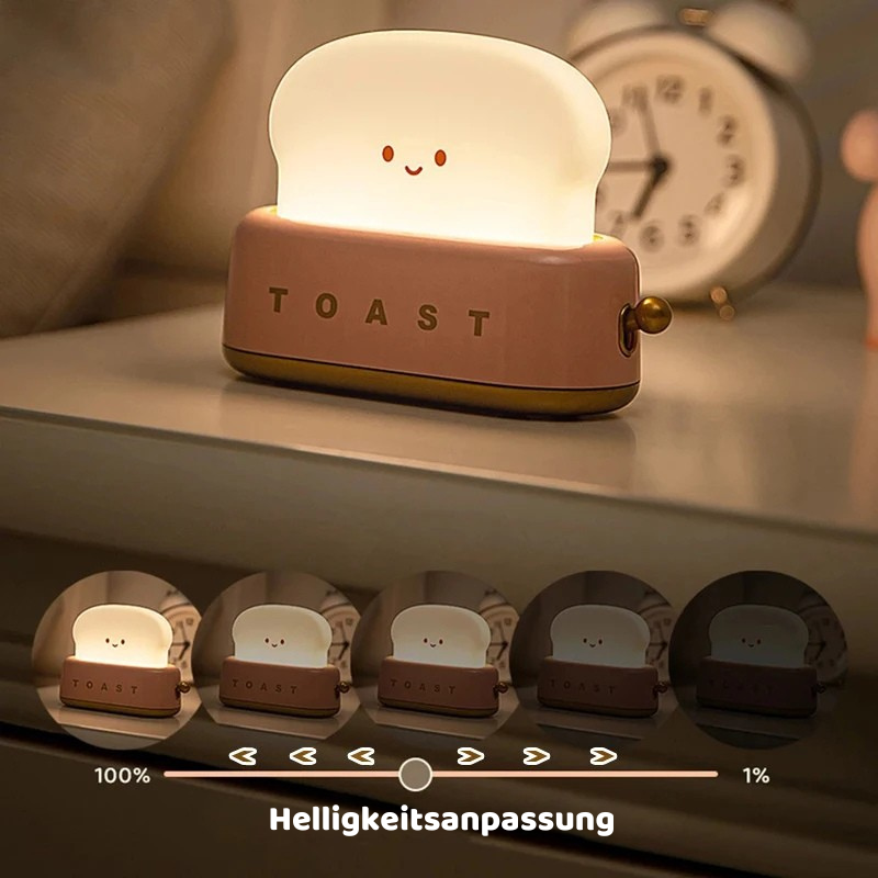 Süße Toast Nachtlampe – Warmes LED Licht & Timer Funktion
