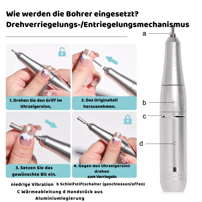 Profi Nagel Bohren mit LCD Anzeige– Leise & Leistungsstark