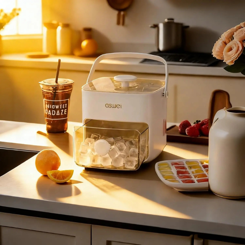 One-Press Eiswürfelform mit Box & Zange – 48 Fächer Komfort
