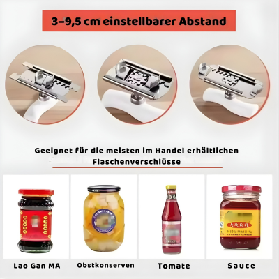 Verstellbarer Glas- und Flaschenöffner – Küchenhelfer mit praktischem Griff
