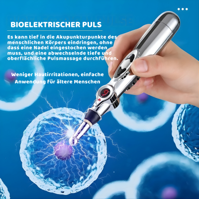 Elektronischer Akupunktur-Massagestift mit 5 Aufsätzen – Tragbares Körpermassagegerät
