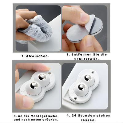 Selbstklebende Mini Möbelrollen – 360° flexibel & stark