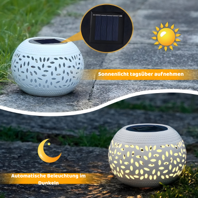 Solar LED Tischlampe Im Freien– Warmes Licht & stilvolle Deko