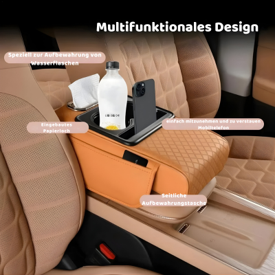 Auto Armlehnen Organizer mit Getränkehalter & Komfort