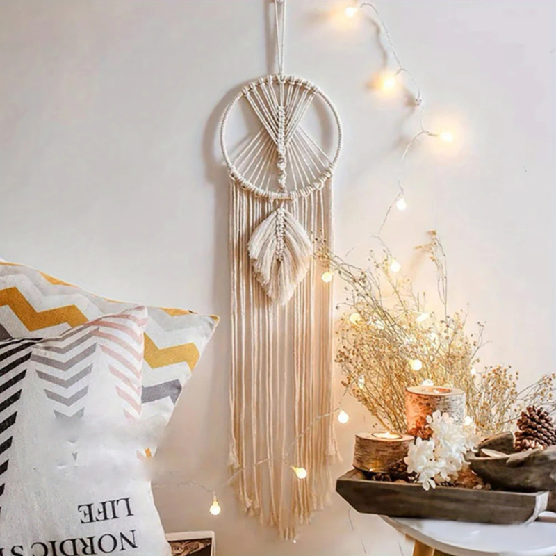 Nordic Boho Wandbehang – Makramee Stern & Mond Deko
