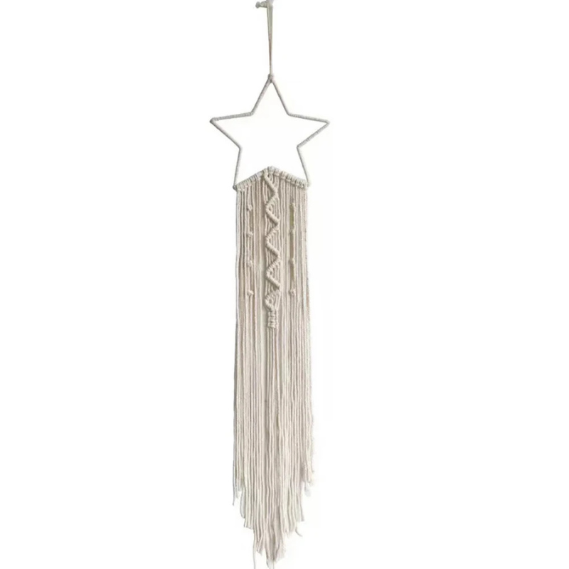 Nordic Boho Wandbehang – Makramee Stern & Mond Deko