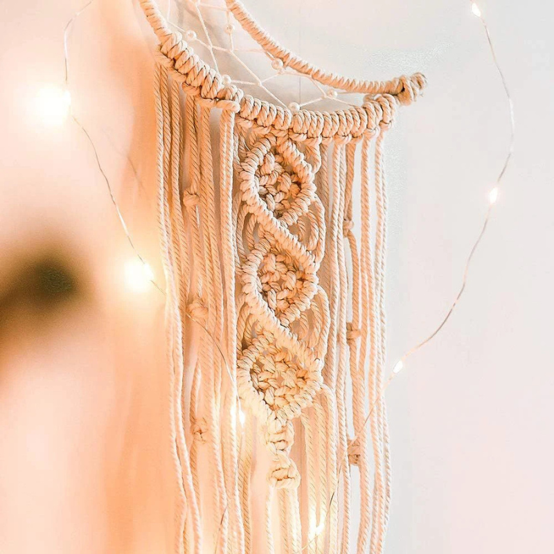 Nordic Boho Wandbehang – Makramee Stern & Mond Deko