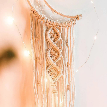 Nordic Boho Wandbehang – Makramee Stern & Mond Deko