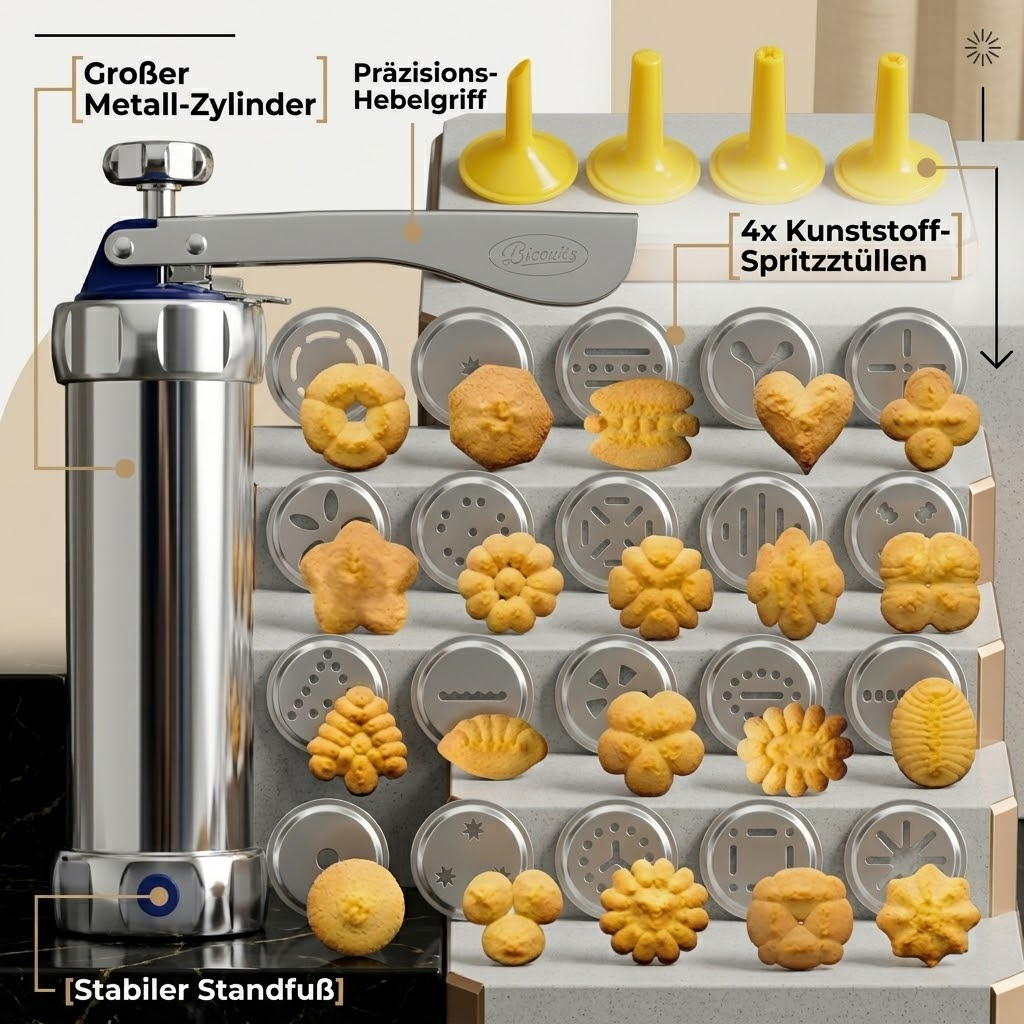 Premium-Kekspresse-Satz – Perfekte Kekse wie vom Profi