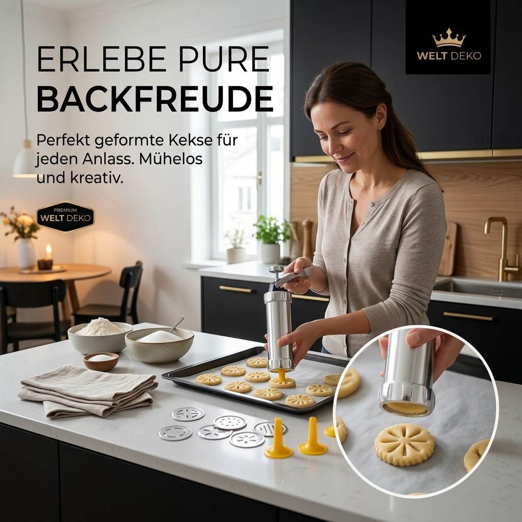 Premium-Kekspresse-Satz – Perfekte Kekse wie vom Profi