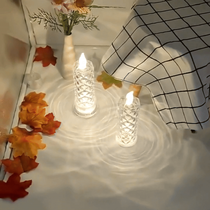 LED Acryl Dekokerze flammenlos, warmweiß, batteriebetrieben