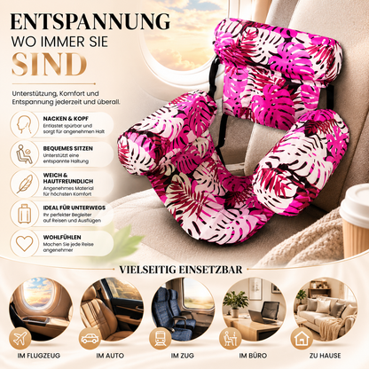 Infografik eines Baby Schwimmrings mit abnehmbarem Sonnendach, Sicherheitsfunktionen und bequemem Sitz.