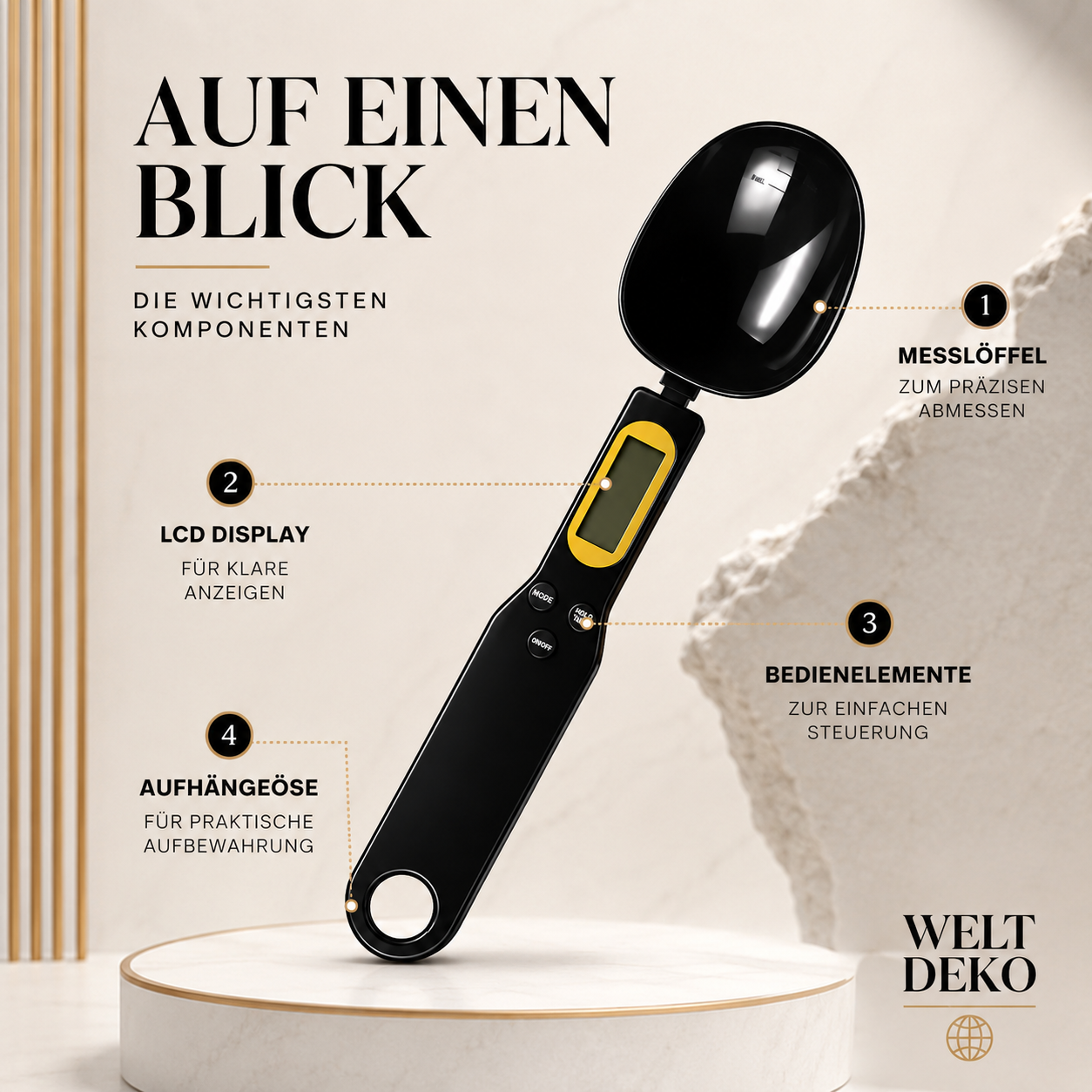 Digitaler Messlöffel mit LCD Display für präzises Abmessen