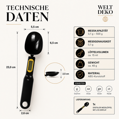 Digitaler Messlöffel mit LCD Display für präzises Abmessen