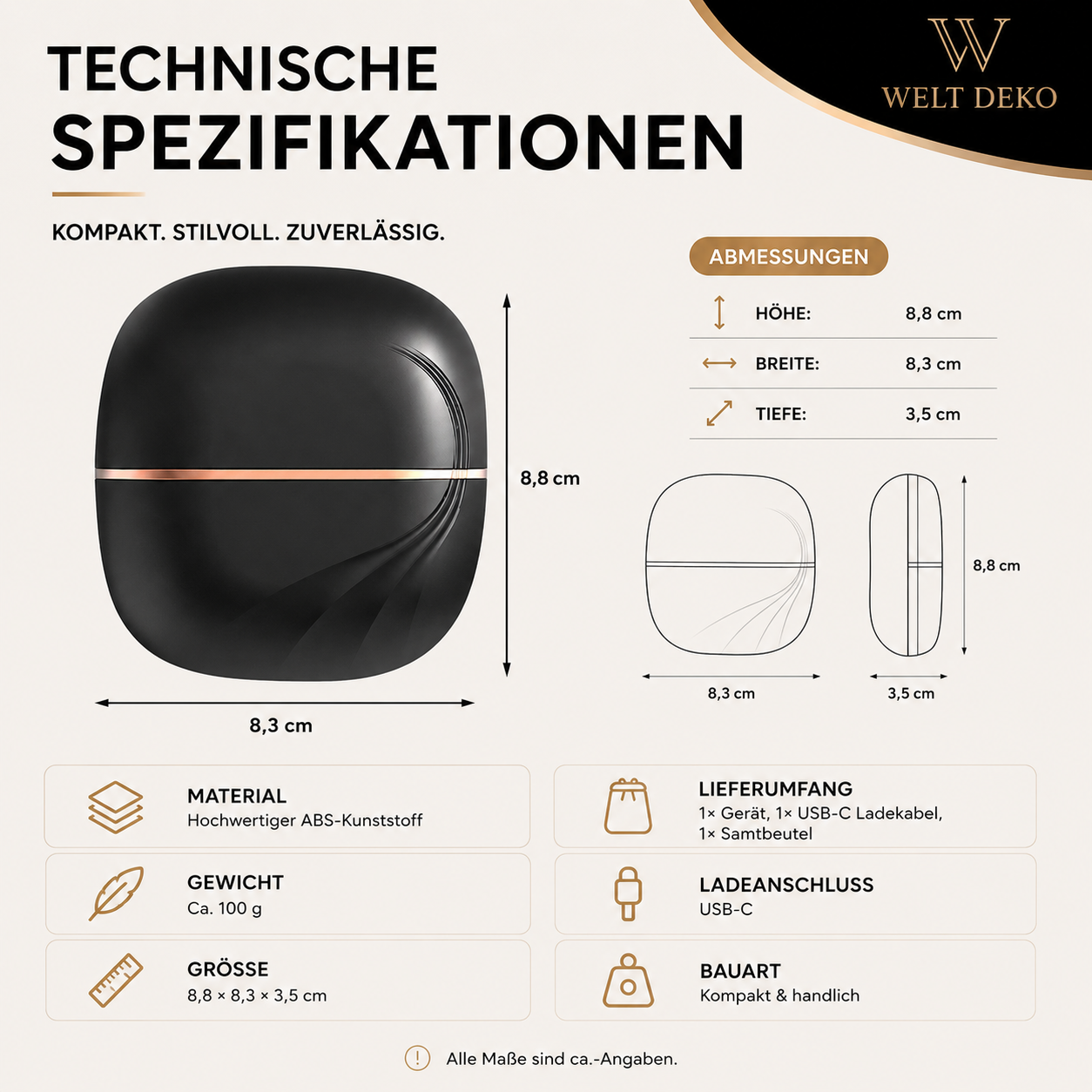 Mini Haar Glätteisen Bürste– Glattes Haar überall & jederzeit