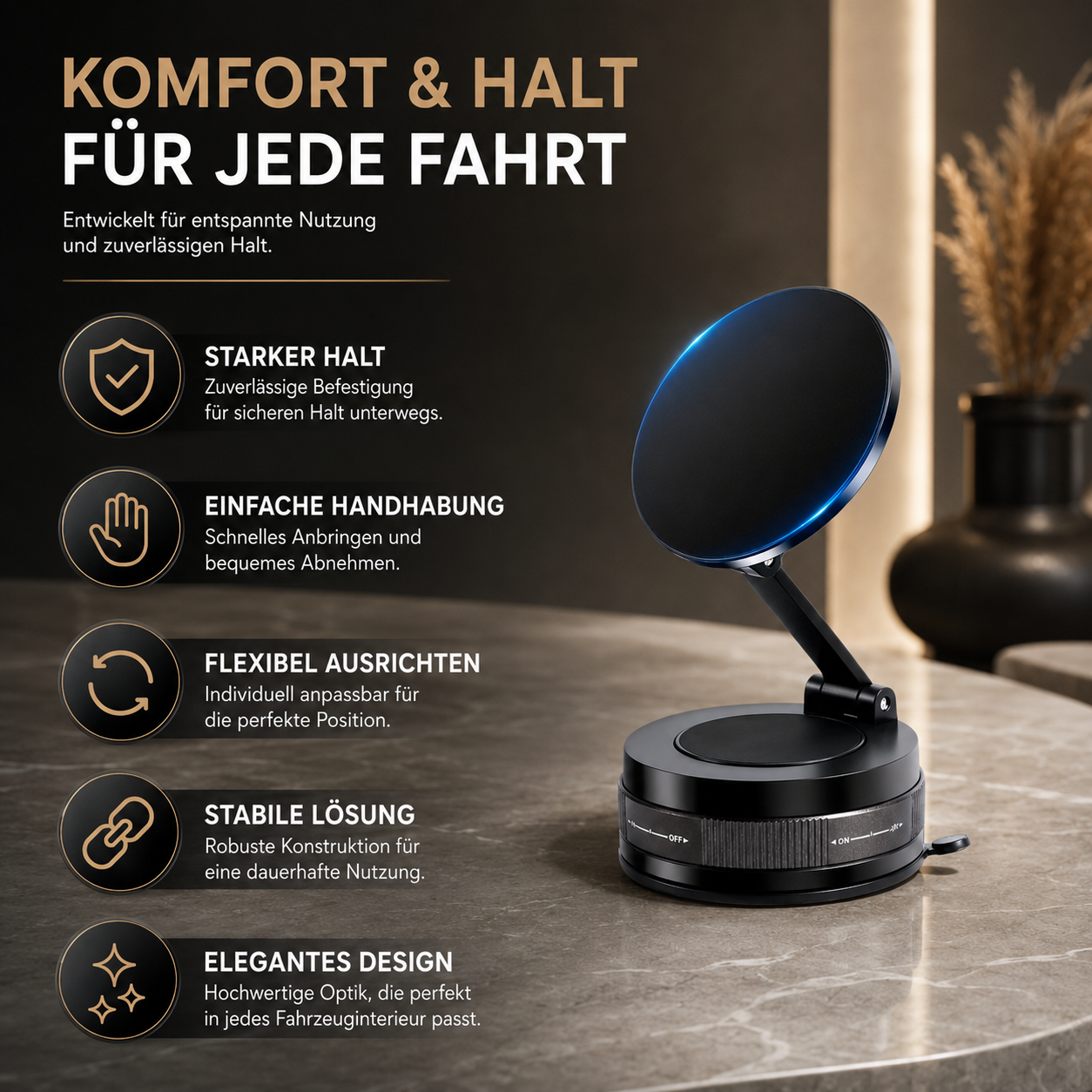 Magnetische Auto Handyhalterung mit 360° Rotation